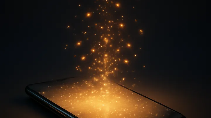 TK366 COM Modern phone with glowing screen